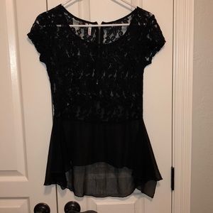 Lace and sheer black top